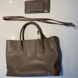 FURLA SHOULDER BAG CROSS BODY BAG WITH HANDLES AND SIDE STRAP + DUST BAG + VALET